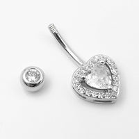 European And American Mini Zircon Small Love Heart-shaped Navel Stud