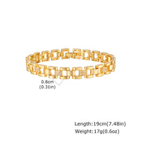 Copper Material Light Luxury Zircon-inlaid Watch Strap Bracelet Gold Color