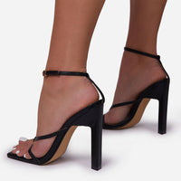 Women's Plus Size High Heel Buckle Faux Leather Fashion Sandals
