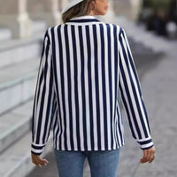 Women's Fashionable All-Match Striped Shirt Top