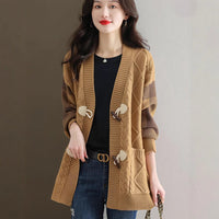 Women's Mid-length Knitted Cardigan Autumn And Winter