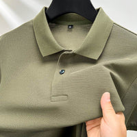 Pure Cotton Men's Short-sleeved Polo Shirt Lapels Business Casual Solid Color T-shirt Lead