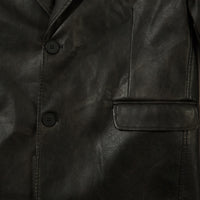 American Solid Color PU Leather Suit Jacket Men