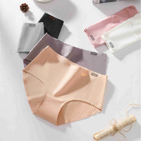 Womens High-Waisted Solid-Colored Breathable Comfortable Thong Underwear