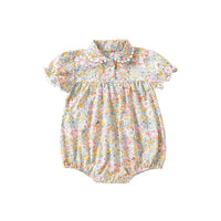 Girls' Floral Princess Short-sleeved Suit