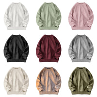 Round-neck Solid-color Suede-fleece Hoodie