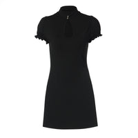 French-style Low-cut Short-sleeve Dress For Women