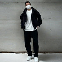 Thickened Casual Sportswear Set For Men Loose Fitting Hooded Jacket And Matching Pantstwo Piece Set