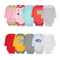 Long-sleeved Baby Cotton Bag Fart Clothes Five-piece One-piece