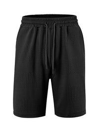 Loose Large Horizontal Stripe Jacquard Fabric Men's Casual Shorts