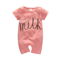 Monogrammed Cotton Short-sleeved Full-body Hacihah Style