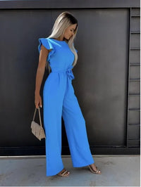 New High Waist Commuter Waist Trimming Lace Up Jumpsuit Trousers For Women