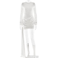 Womens Fashionable And Elegant Lace Backless Long-Sleeve Dress