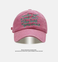 All-match Retro Face-looking Small Letters Soft Top Washed Sun-proof Baseball Cap For Men