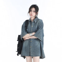 American Retro Heavy Wash Denim Short Sleeve