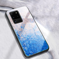 Marbled glass phone case