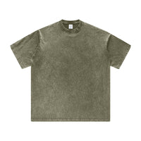 American Retro Trendy Washed Distressed Short Sleeve