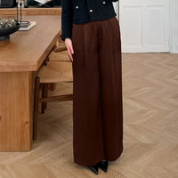Draped High-waisted Casual-style Chic Slimming Wide-leg Pants For Women