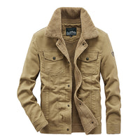 Men's Plus Size Cotton Multi-pocket Thermal Jacket