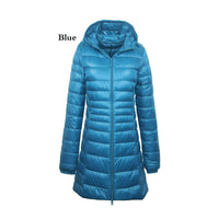 Lightweight Mid-length Plus Size Slim Fit Women's Down Jacket