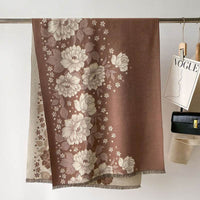 Flower Print National Style Scarf Lady Temperament Simple