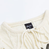 Retro Hot Girl Ripped Design Knitted Pullover Sweater