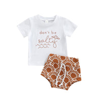 Letter Print White Short Sleeve Top