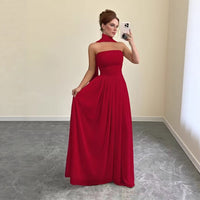 Ruffled Sleeveless Tube Top Maxi Dress With Flowing Ties For Women