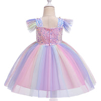 Earrings with ears, beads, ruffled sleeves, rainbow skirt