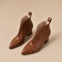 Womens High-heeled Martin-style Ankle Boots With A V-cut