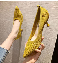 Pointed Toe High Heels Shallow Mouth Stiletto Net Red Shoes