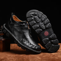Middle Cut Martin Boots Men's Leather Boots Outdoor Casual Tooling Boots
