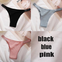 Women's high waist high slit cotton thong