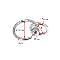 3x24mm Double Ring Pure Titanium Steel Male Piercing Large Inner Diameter Piercing Jewelry
