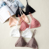Lace Sexy Bra French Triangle Cup Opaque Single-breasted