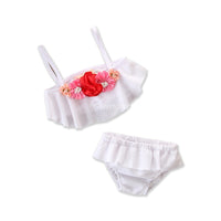 Girl swimsuit white flower swimsuit
