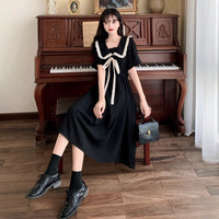 Youthful Preppy-Style Dress With A Peter Pan Collar