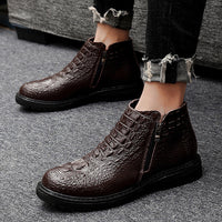 Korean Side Zipper Men's Leather Boots