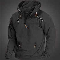 Hooded Solid Color Men's Casual Sweatshirt Thickened Coat