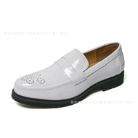 Autumn Men's Glossy Carved Leather Shoes
