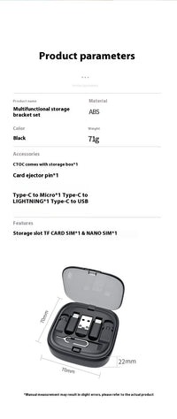 Multifunctional Telescopic Charging Data Cable Storage Box Suit