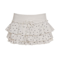Sweet Printed Contrast Color Stretch Double Layer Skirt