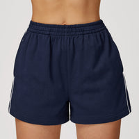 Contrast Color Sports Shorts High Waist Loose Straight Pocket
