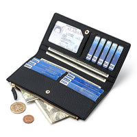 Women's Cowhide Anti-magnetic Anti-theft Long Wallet
