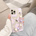 Purple Flower Wrist Strap Phone Case