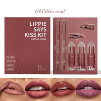 Lip Glaze Lip Matte Dewy And Shimmering Lipstick Gift Set 5-Piece