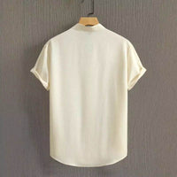 Men's Fashion Casual Stand Collar Short Sleeve Shirt