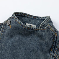 Stand Collar Denim Coat For Men