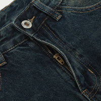 Punk Denim Shorts Men's High Street Wash