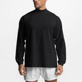 Men's Small Turtleneck Long-sleeved Shirt T-shirt Full Color Casual Fitness Drop Shoulder Top